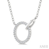 1/10 Ctw Single Cut Diamond Interlocked Circle Fashion Petite Pendant With Chain in 10K White Gold
